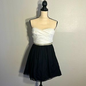 Elegant Junios Black and White Cocktail Dress